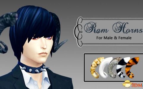 模拟人生4 独立恶魔牛角头饰（耳环下）|