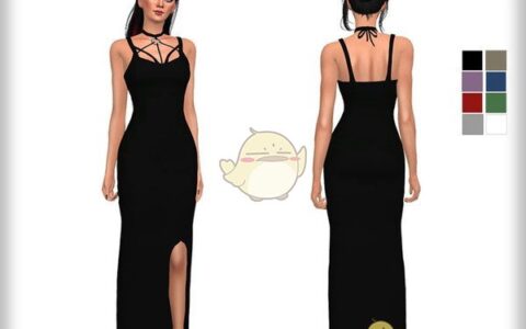 《模拟人生4》MOD|黑色吊带礼服|