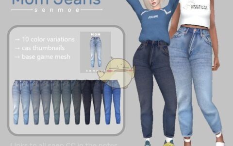 《模拟人生4》MOD|女性宽大牛仔裤|