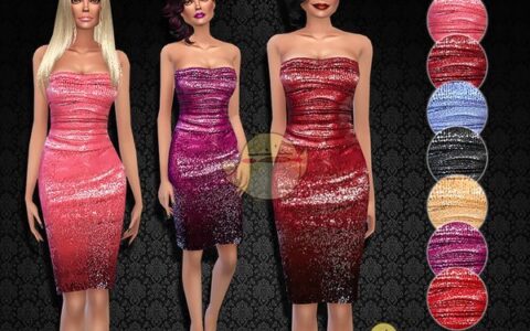 《模拟人生4》MOD|亮粉紧身连衣裙|