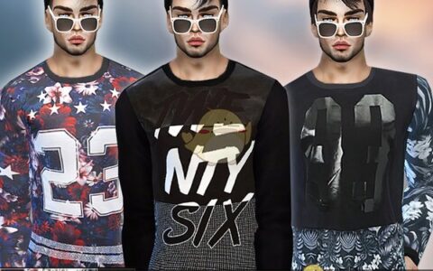 《模拟人生4》MOD|男性印花运动卫衣|