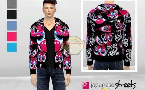 《模拟人生4》MOD|男性熊猫吹泡泡夹克|