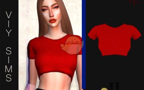 《模拟人生4》MOD|红色短款毛衣|