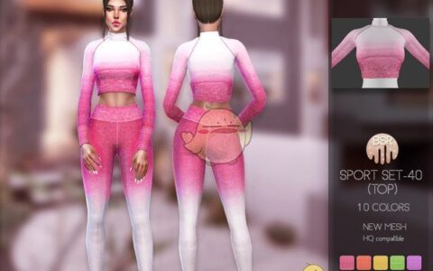 《模拟人生4》MOD|女性粉白色运动服|