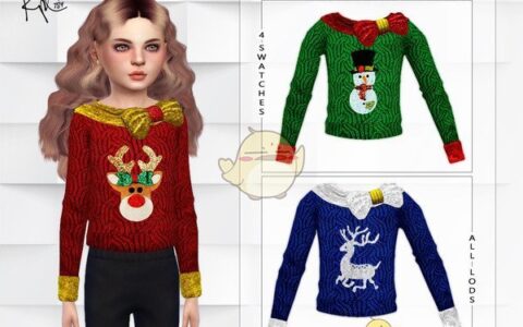 《模拟人生4》MOD|小女孩圣诞毛衣|