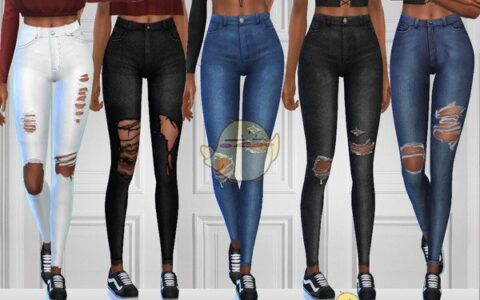 《模拟人生4》MOD|女性瘦身破洞牛仔裤|