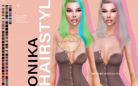 《模拟人生4》MOD|女性中分彩色长发|