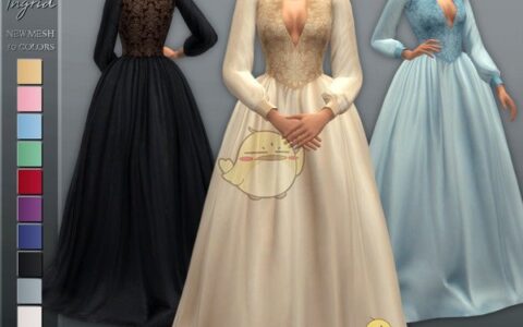 《模拟人生4》MOD|女性复古舞会长裙|