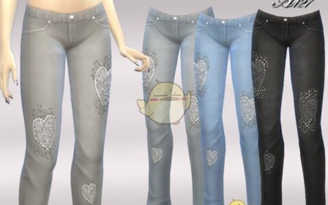 《模拟人生4》MOD|女性爱心牛仔裤|