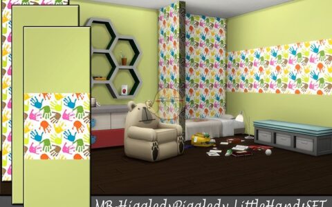 《模拟人生4》MOD|彩色手掌印墙纸|