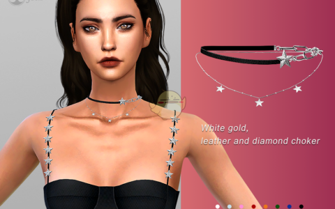 《模拟人生4》MOD|皮革钻石星星项链|