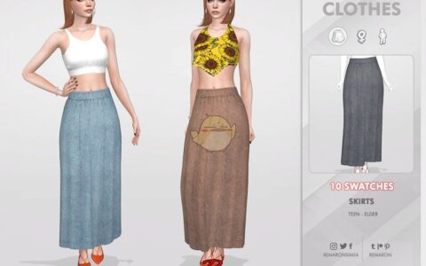 《模拟人生4》MOD|女性纯棉长裙|