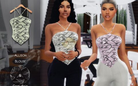 《模拟人生4》MOD|女性吊带蛇皮上衣|