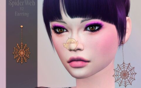 《模拟人生4》MOD|蜘蛛网挂坠耳环|