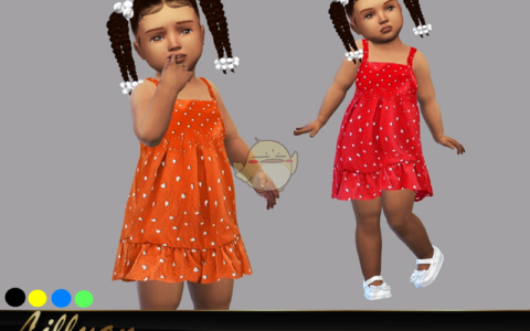 《模拟人生4》MOD|小女孩心形印花连衣裙|