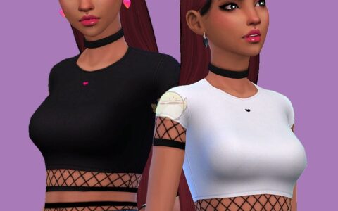 《模拟人生4》MOD|心形网状上衣|