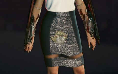 《赛博朋克2077》MOD|白色T恤和裙子|下载