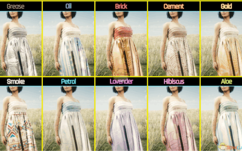 《赛博朋克2077》MOD|更华丽的大胸圆臀水泥灰色波西米亚抹胸长裙|