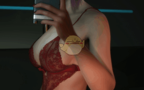 《赛博朋克2077》MOD|红色大胸圆臀蕾丝连身内衣|