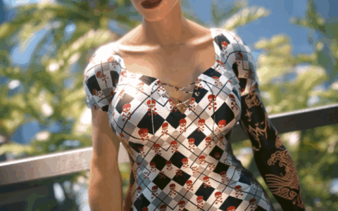 《赛博朋克2077》MOD|红白色可爱短T EBBPRB |