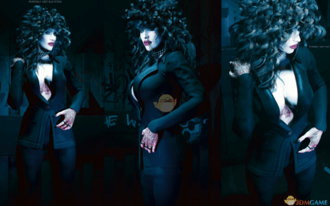 《赛博朋克2077》MOD|穿蓝色西装的big boobs V |