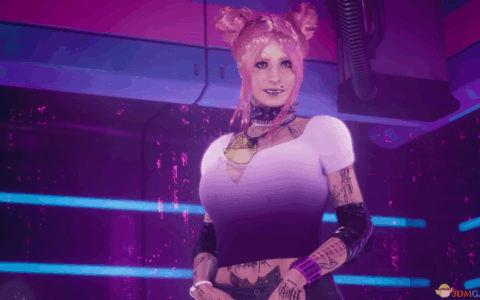 《赛博朋克2077》MOD|渐变灰色可爱短T Songbird |