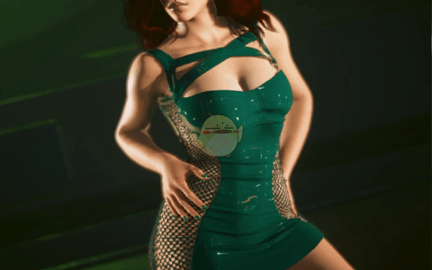 《赛博朋克2077》MOD|绿色迷你网纹裙EBBP RB |