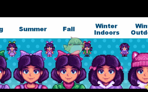 《星露谷物语》MOD|贾斯季节性服装人像和模型|