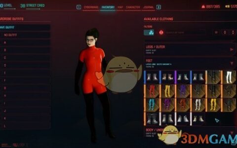 《赛博朋克2077》MOD|乳胶女式紧身连衣裤|