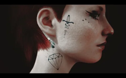 《赛博朋克2077》MOD|面部纹身替换II|