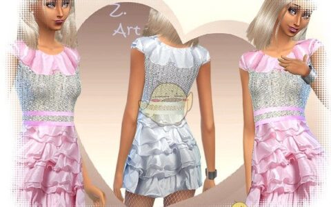 《模拟人生4》MOD|褶皱花边舞裙|