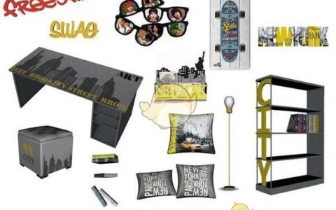 《模拟人生4》MOD|高楼图案办公套装|