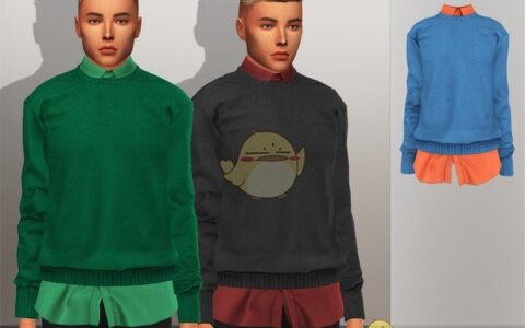 《模拟人生4》MOD|男士简洁毛衣衬衫|