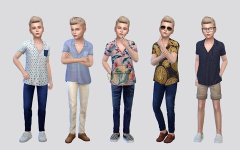 《模拟人生4》MOD|男孩休闲衬衫|下载