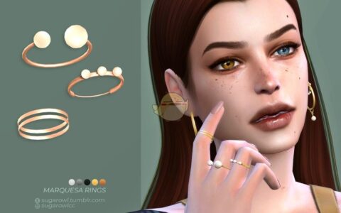 《模拟人生4》MOD|金属珍珠圆环戒指|