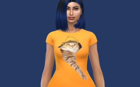 《模拟人生4》MOD|可爱的猫咪印花t恤|