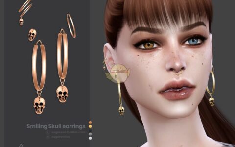 《模拟人生4》MOD|骷髅圆环耳环|