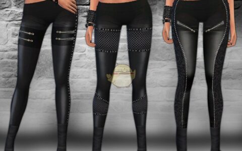 《模拟人生4》MOD|女性黑色拉链皮裤|