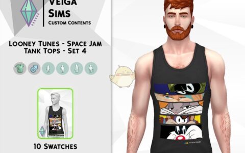 《模拟人生4》MOD|男款兔八哥背心|