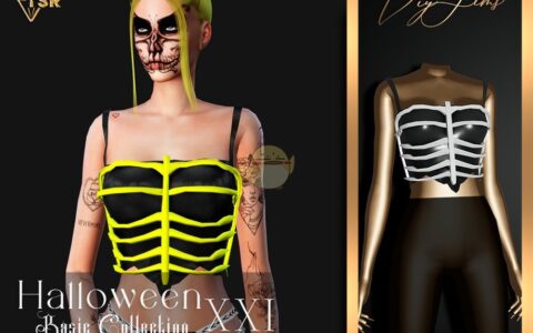 《模拟人生4》MOD|女性骷髅上衣|